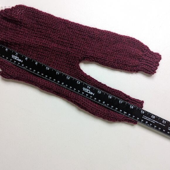 Vintage Handmade Romper Baby Girls Size Preemie Burgundy Knit Jumpsuit - Picture 5 of 5